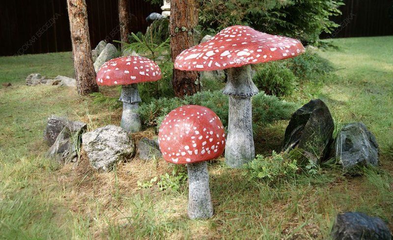 Садовая фигура Грибы Мухоморы