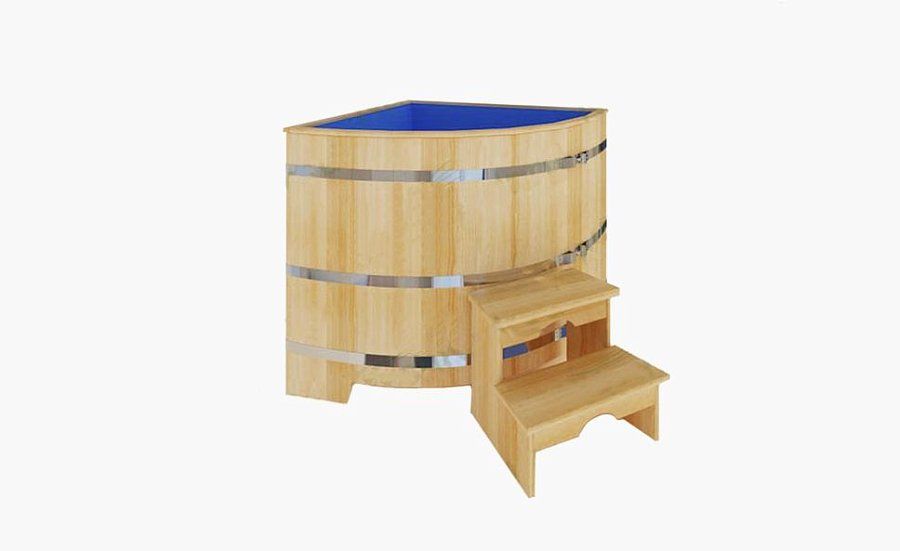 Купель угловая из кедра АU с пластиковой вставкой