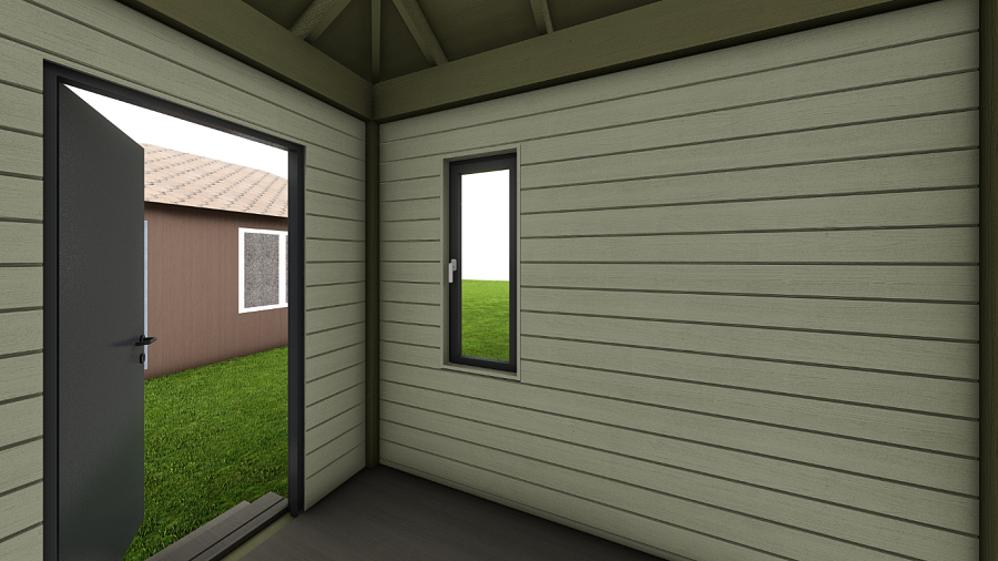 Навес для машин с двумя хозблоками ПРАКТИК