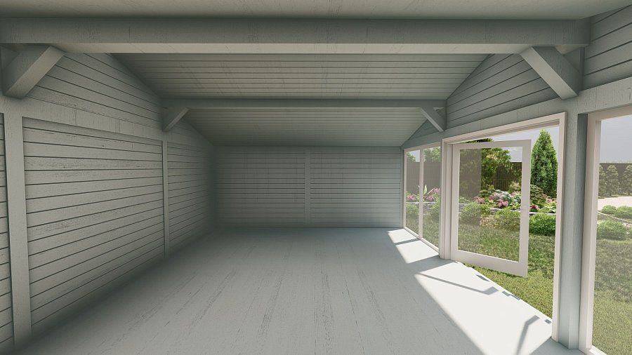 Застекленная утепленная беседка ЛИДЕР 5,3х7,3